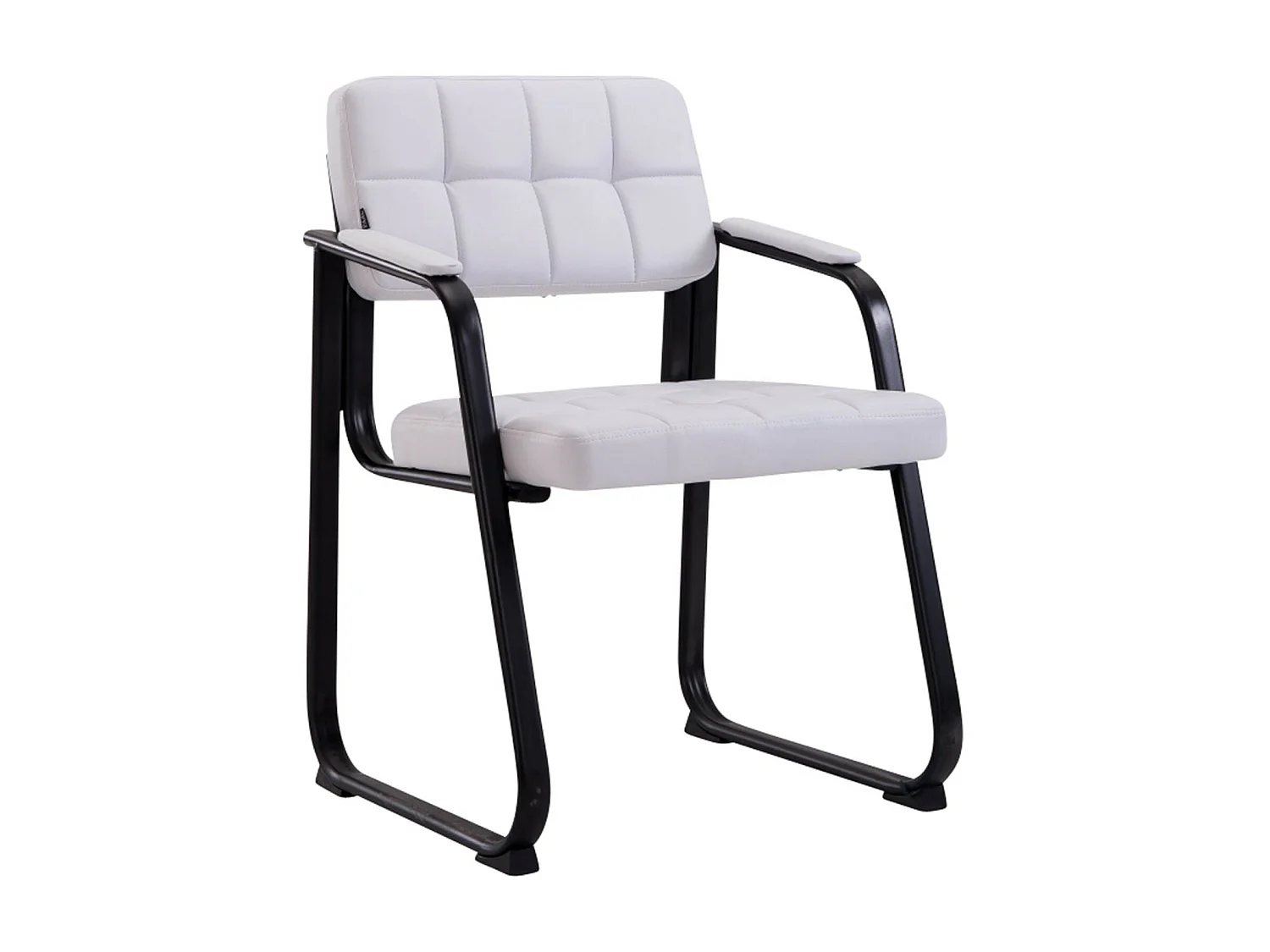 Lot de 2  chaises avec accoudoirs - Similicuir - Blanc - Canada B