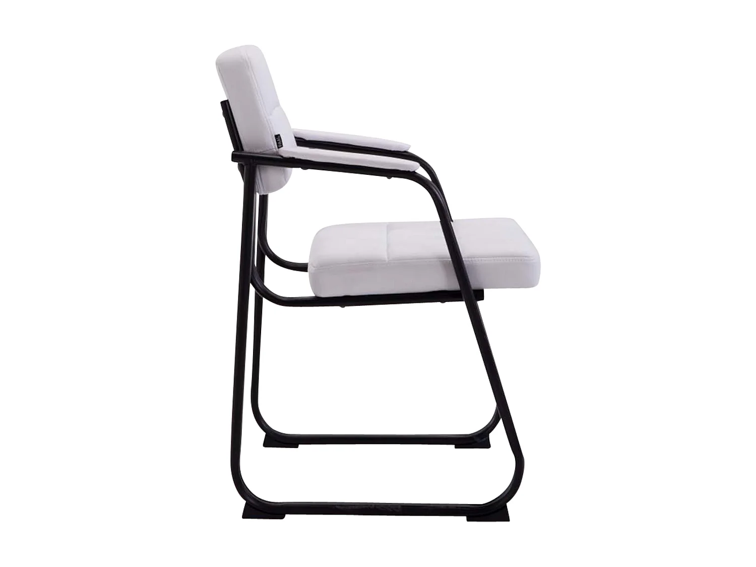 Lot de 2  chaises avec accoudoirs - Similicuir - Blanc - Canada B