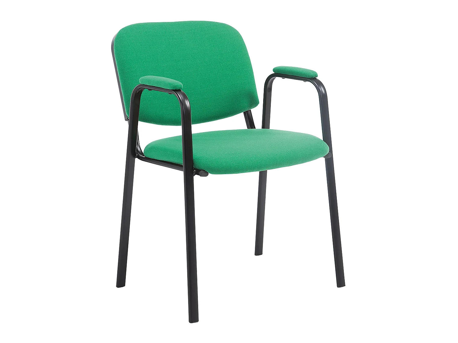 Chaise de conférence - Tissu & Métal noir mat - Vert - Ken Pro