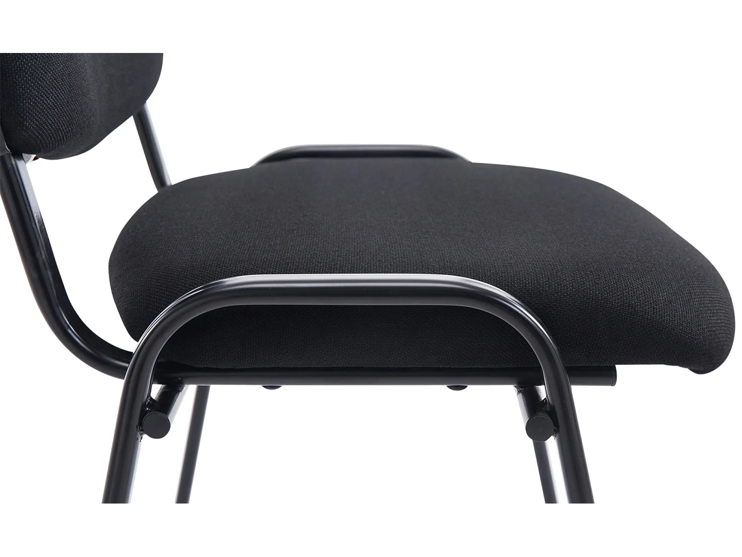 Konferenzstuhl - Stoff & Metall matt schwarz - schwarz - XL Ken