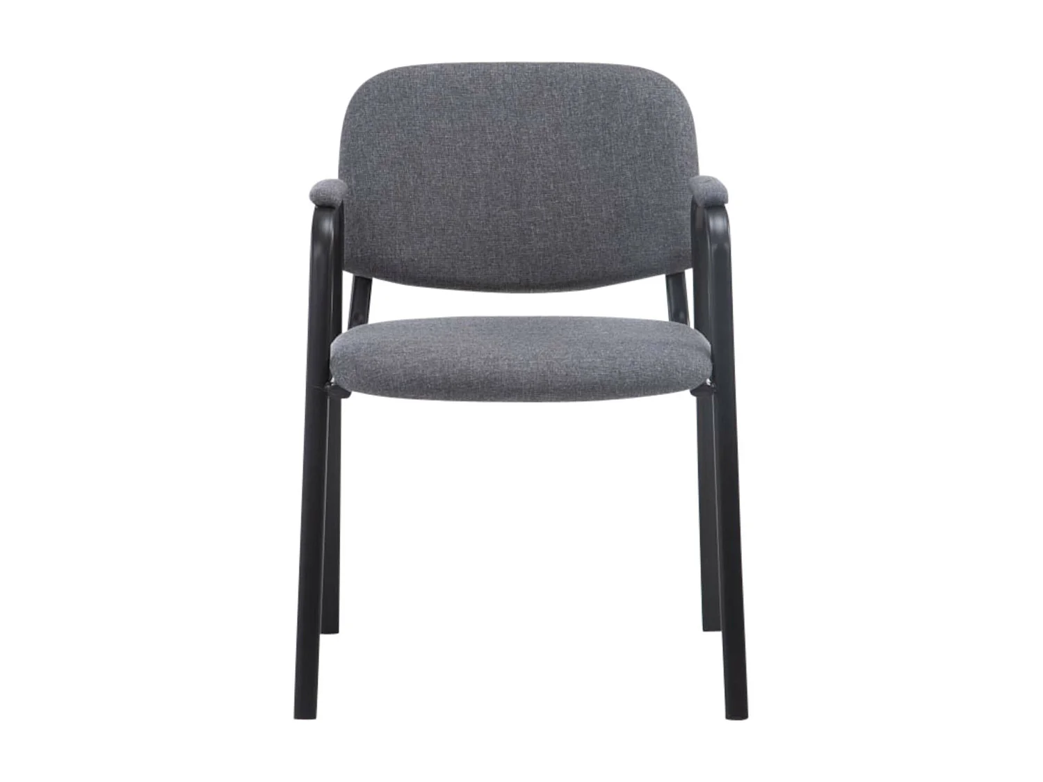 Lot de 4  Chaise de conférence - Tissu & Métal noir mat - Gris - Ken Pro