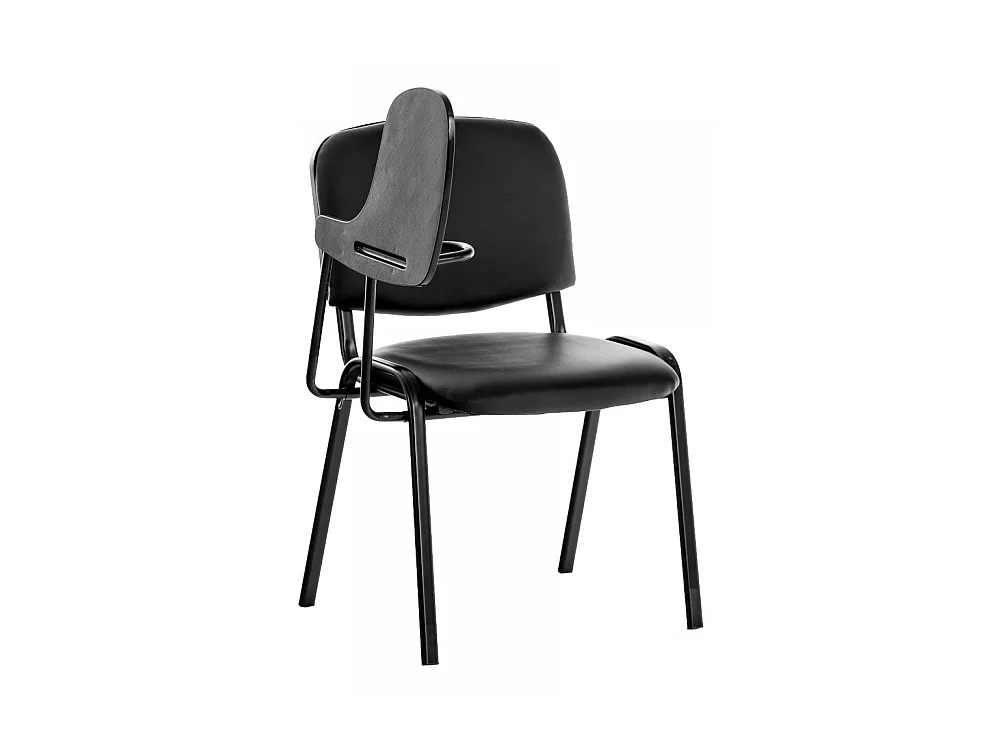 Chaise de salle à manger - Similicuir & Métal noir mat - Noir - Ken mit Klapptisch