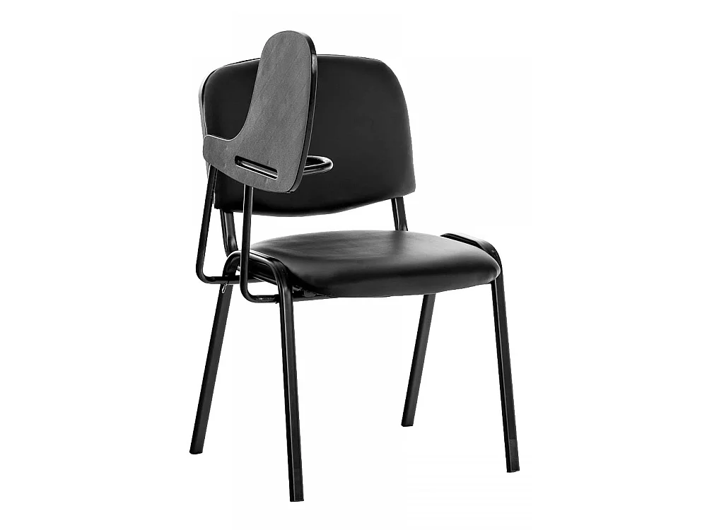 Chaise de salle à manger - Similicuir & Métal noir mat - Noir - Ken mit Klapptisch