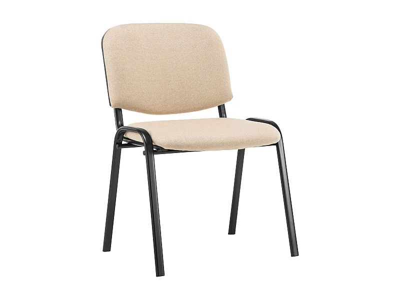 Conferentiestoelen - Stof & Metaal mat zwart - creme - Ken