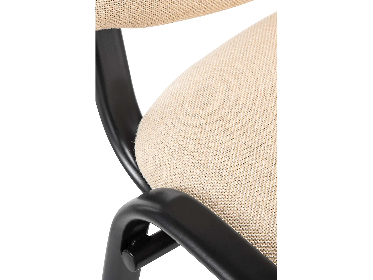 Chaise de conférence - Tissu & Métal noir mat - Crème - Ken