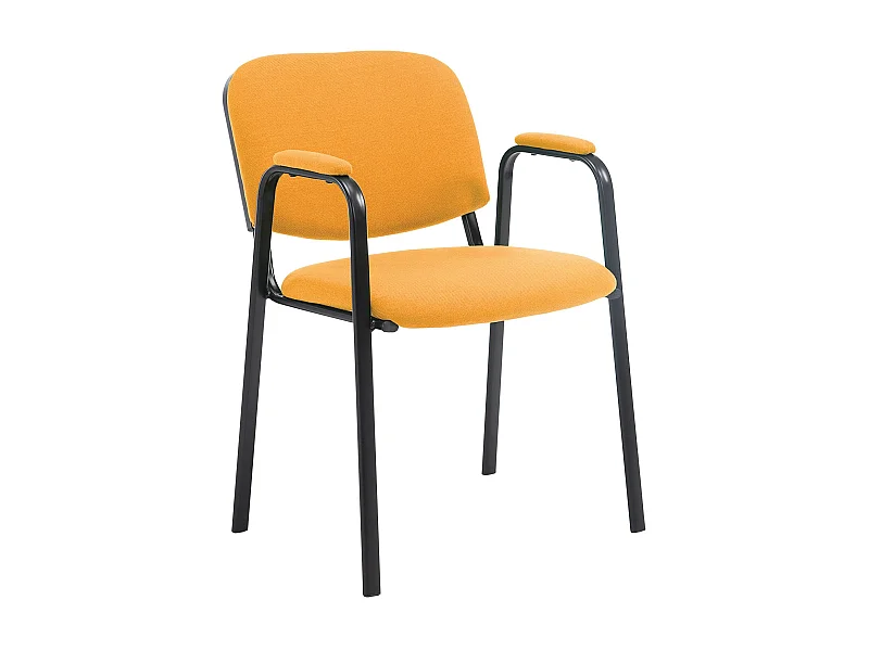 Conferentiestoelen - Stof & Metaal mat zwart - oranje - Ken Pro