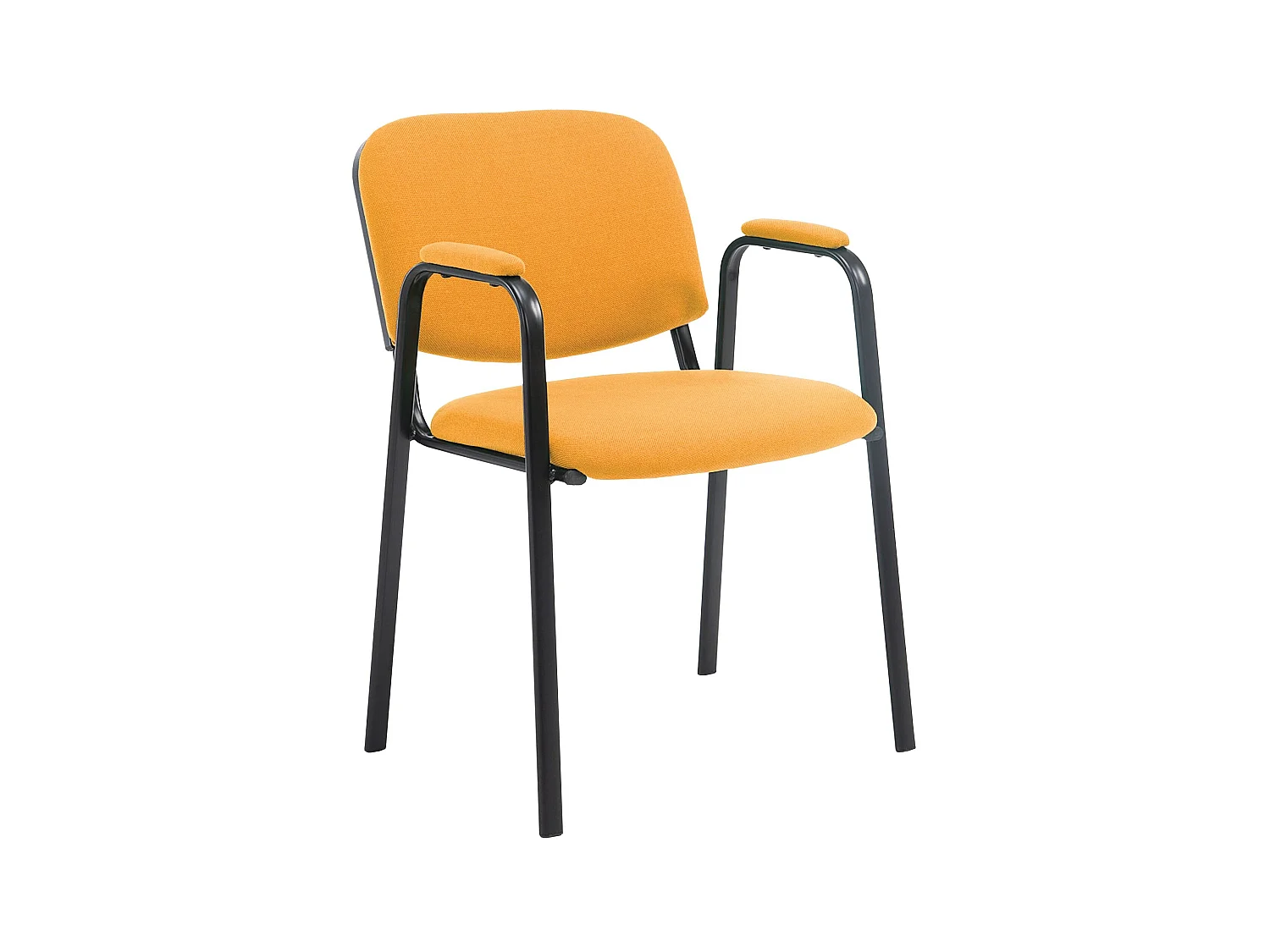 Chaise de conférence - Tissu & Métal noir mat - Orange - Ken Pro