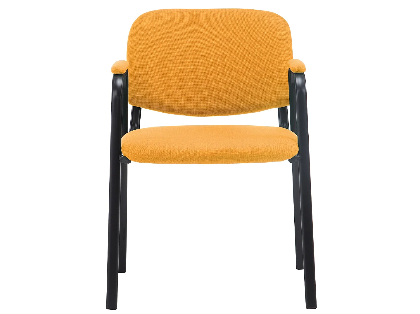 Chaise de conférence - Tissu & Métal noir mat - Orange - Ken Pro