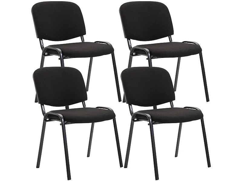 4er Set Konferenzstuhl - Stoff & schwarz - schwarz - Ken