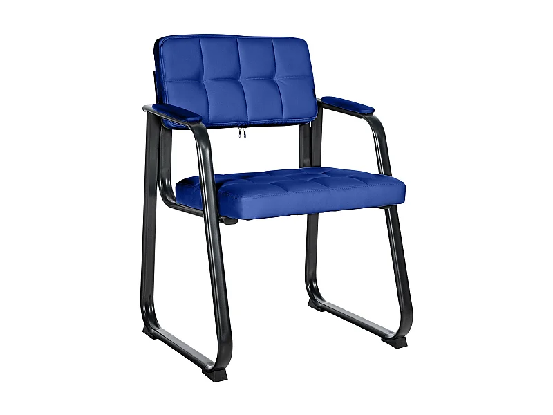 Stuhl mit Armlehnen - Kunstleder & natura - blau - Canada B