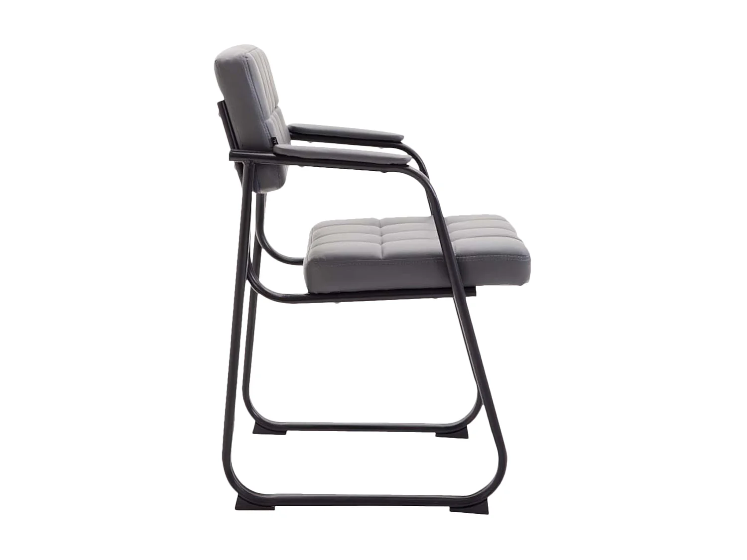 Lot de 2  chaises avec accoudoirs - Similicuir - Gris - Canada B