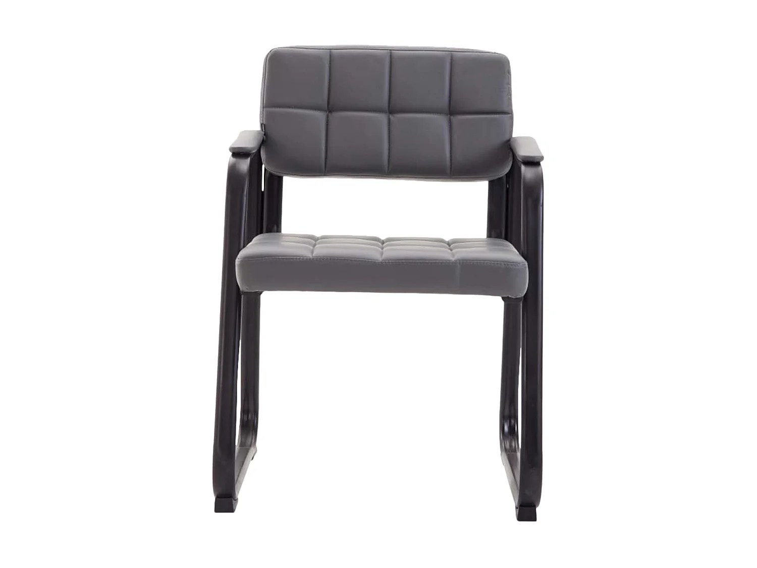 Lot de 2  chaises avec accoudoirs - Similicuir & Nature - Gris - Canada B