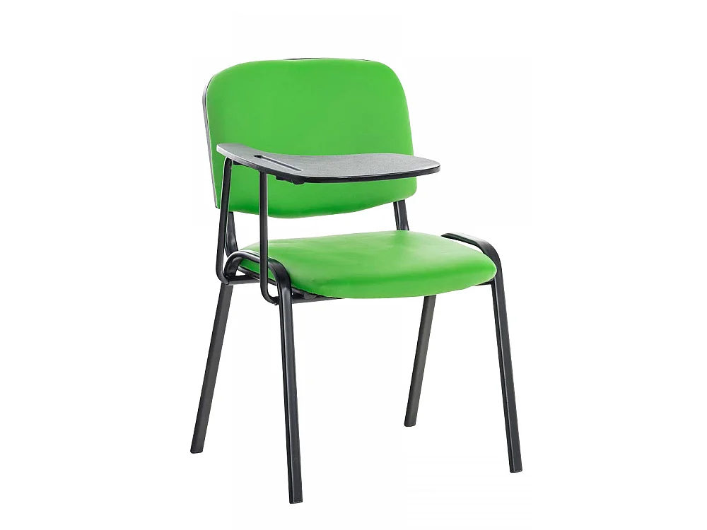 Chaise de salle à manger - Similicuir & Métal noir mat - Vert - Ken mit Klapptisch