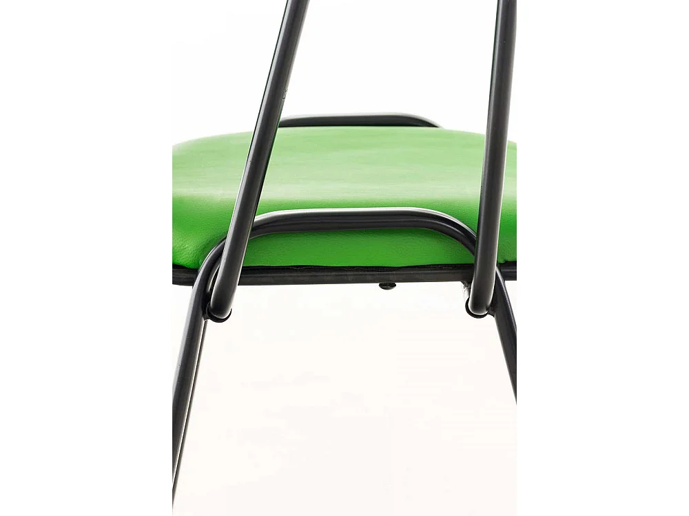 Chaise de salle à manger - Similicuir & Métal noir mat - Vert - Ken mit Klapptisch