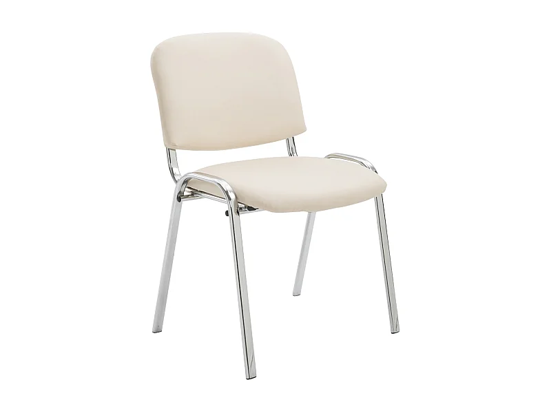 Eetkamerstoelen - Kunstleer & Metaal in chroomoptiek - creme - Ken