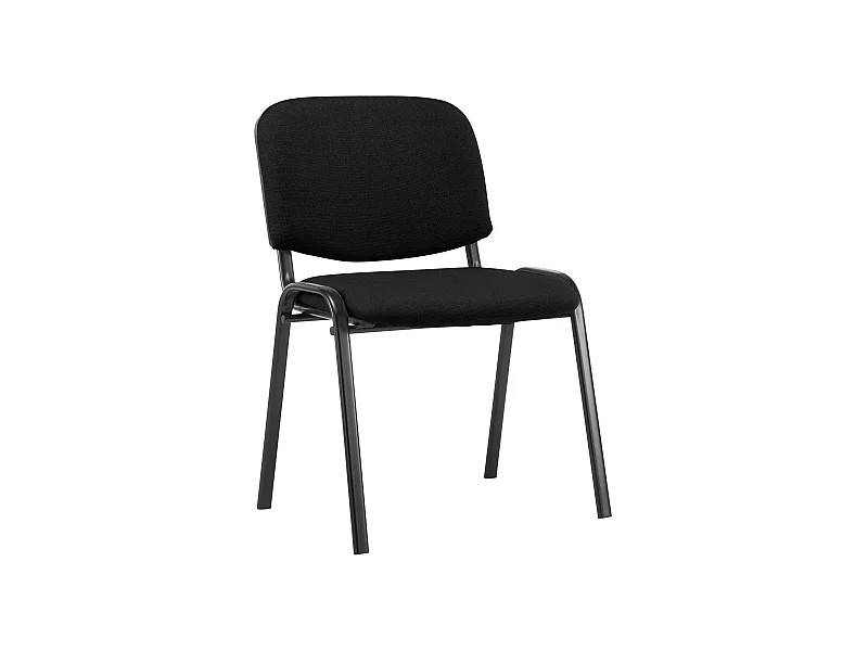 Konferenzstuhl - Stoff & Metall matt schwarz - schwarz - Ken