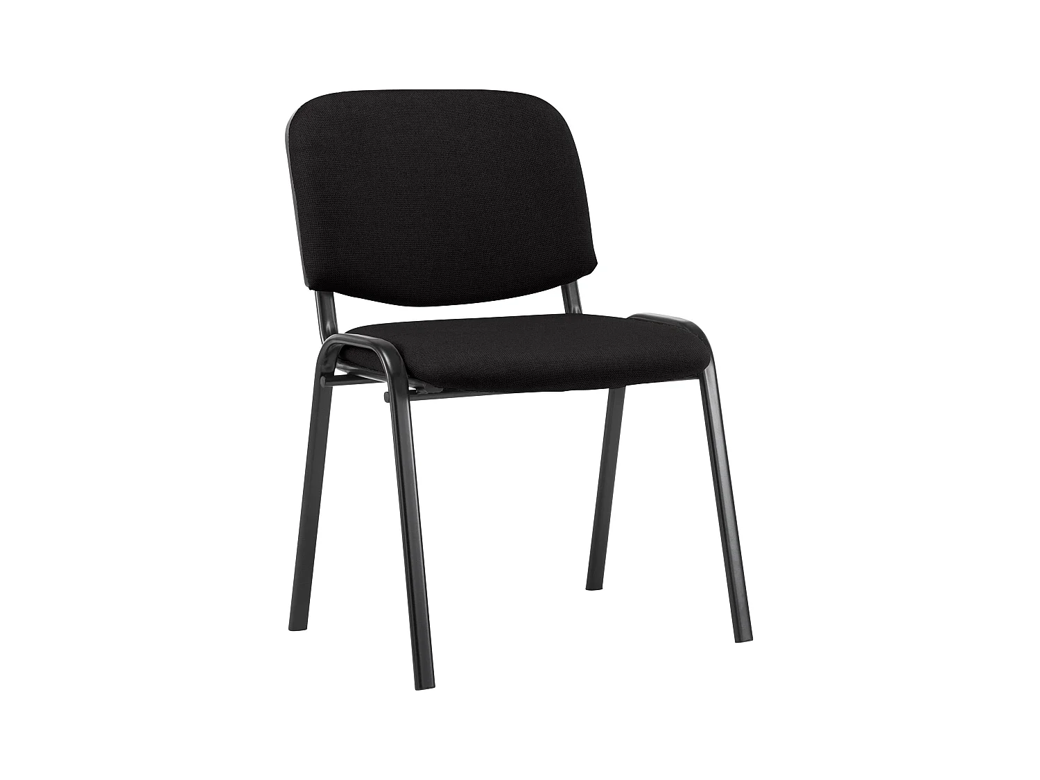 Chaise de conférence - Tissu & Métal noir mat - Noir - Ken