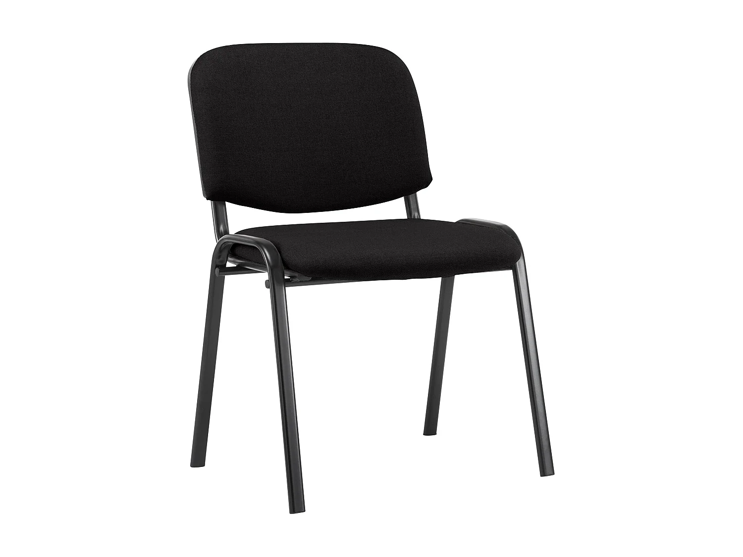 Chaise de conférence - Tissu & Métal noir mat - Noir - Ken