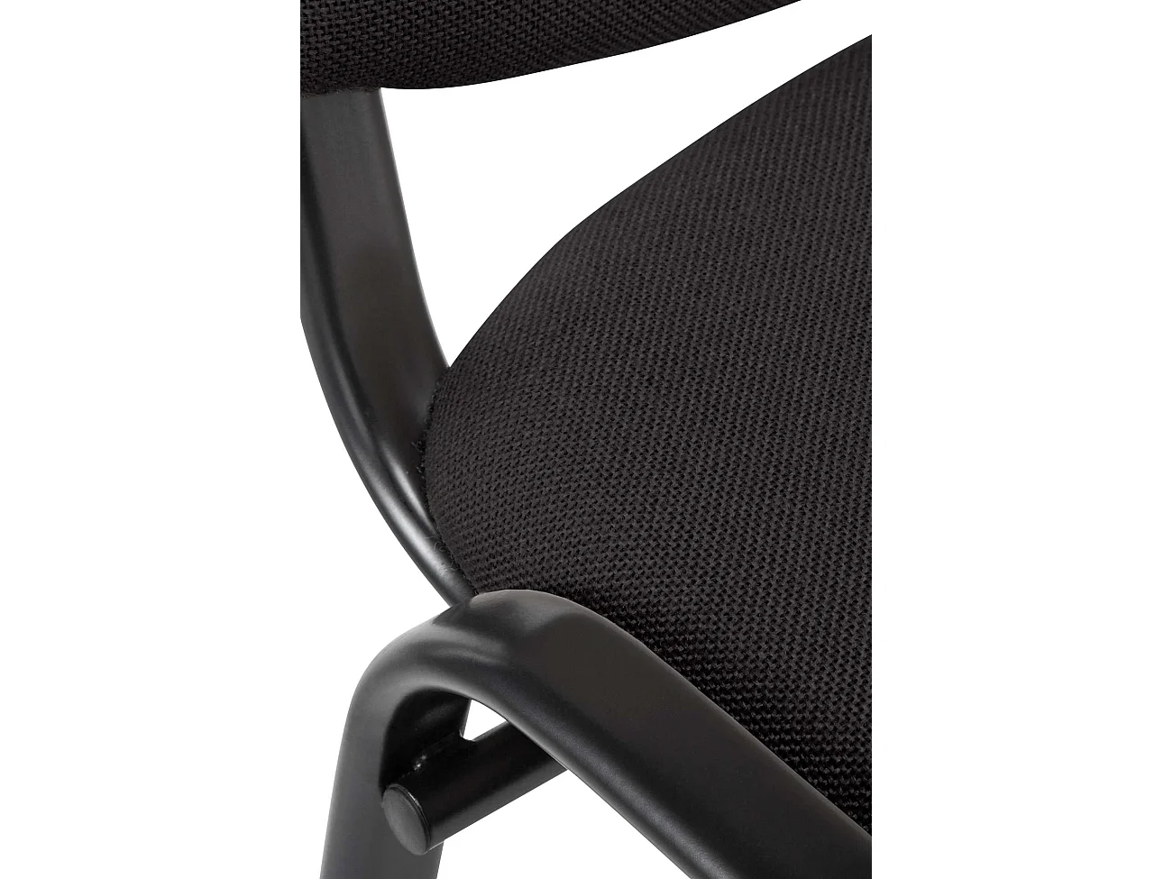 Chaise de conférence - Tissu & Métal noir mat - Noir - Ken