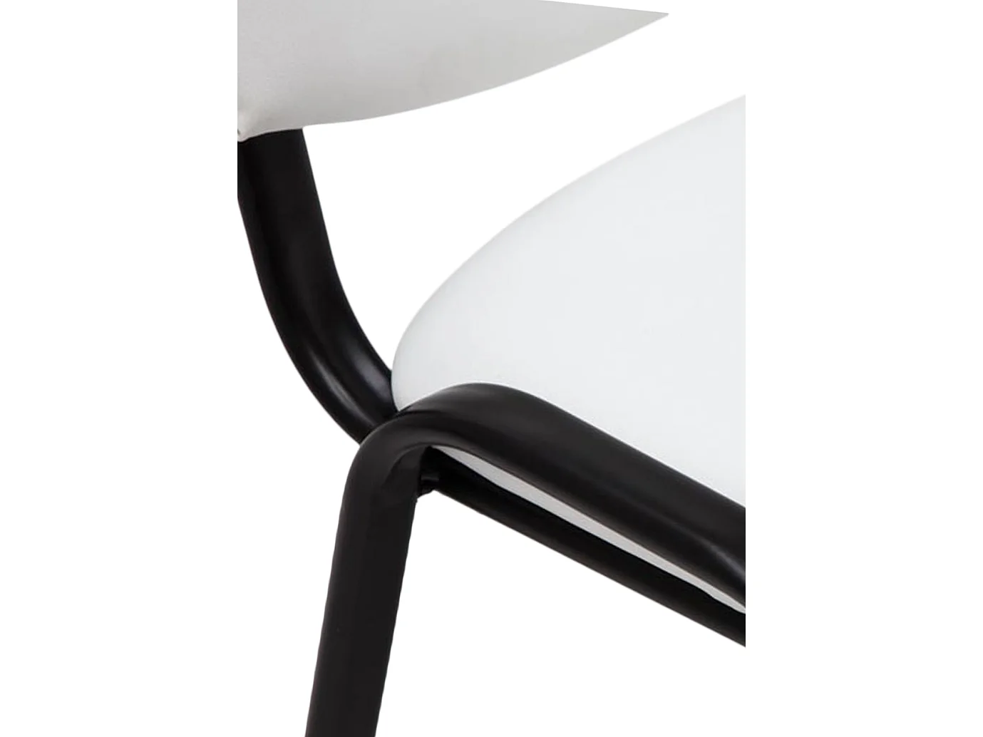 Eetkamerstoelen - Kunstleer & Metaal mat zwart - wit - Ken