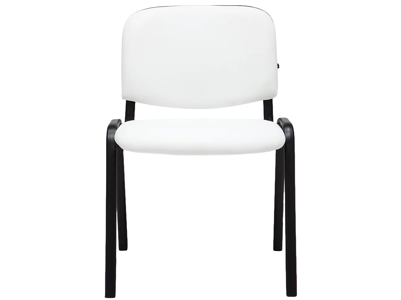 Chaise de conférence - Similicuir & Acier inoxydable - Blanc - Ken