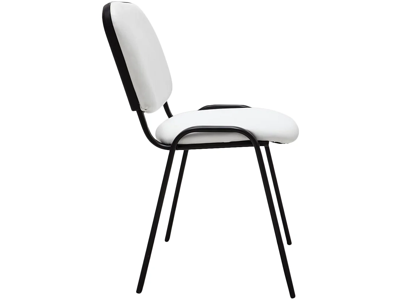 Chaise de conférence - Similicuir & Acier inoxydable - Blanc - Ken