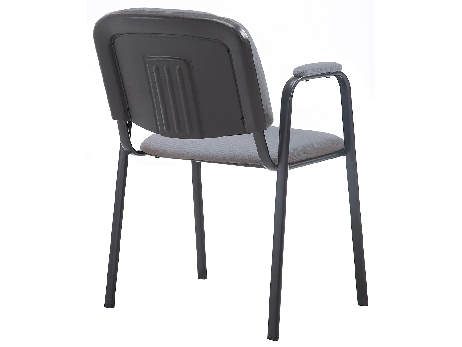 Chaise de conférence - Tissu & Blanc - Gris - Ken Pro