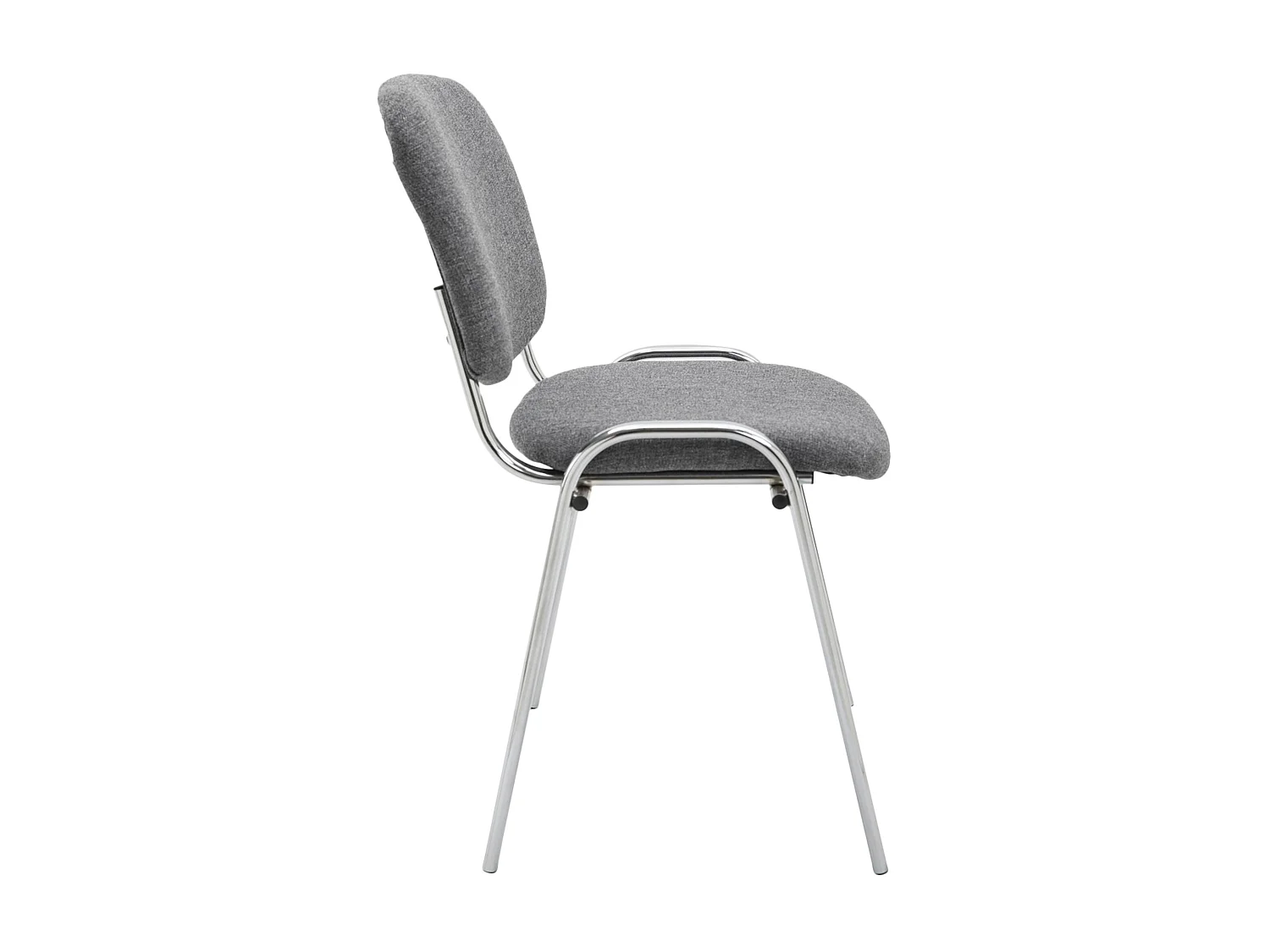 Chaise de salle à manger - Tissu & Métal chromé - Gris - Ken