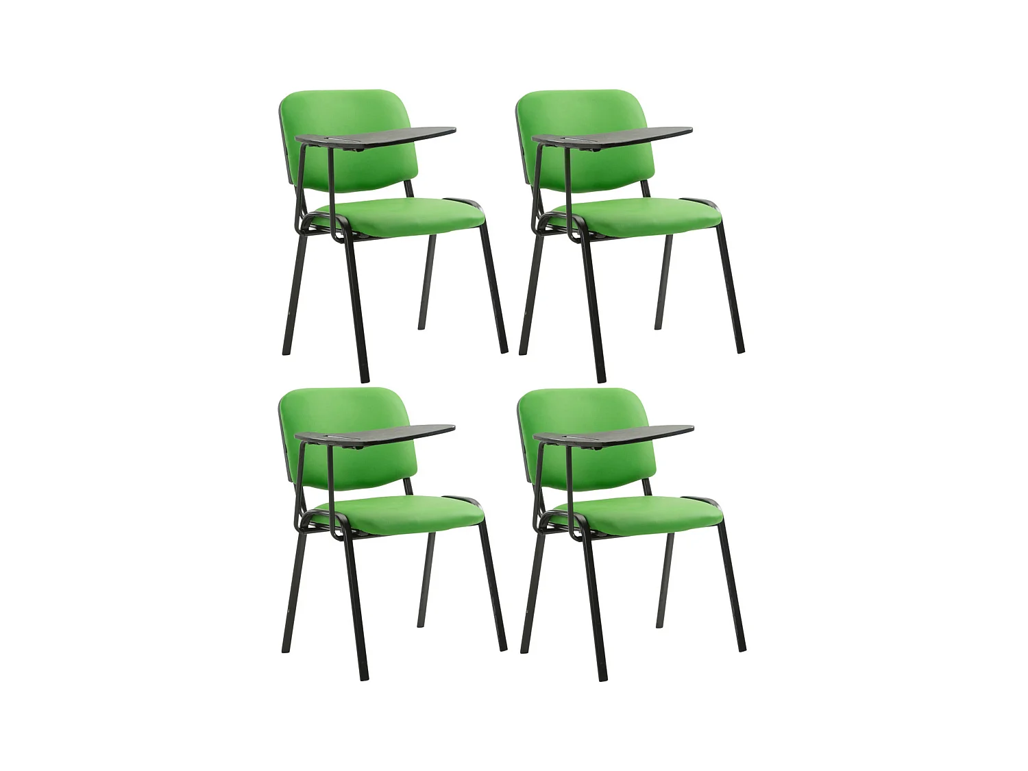 Set van 4  Conferentiestoelen - Kunstleer & grijs - groen - Ken