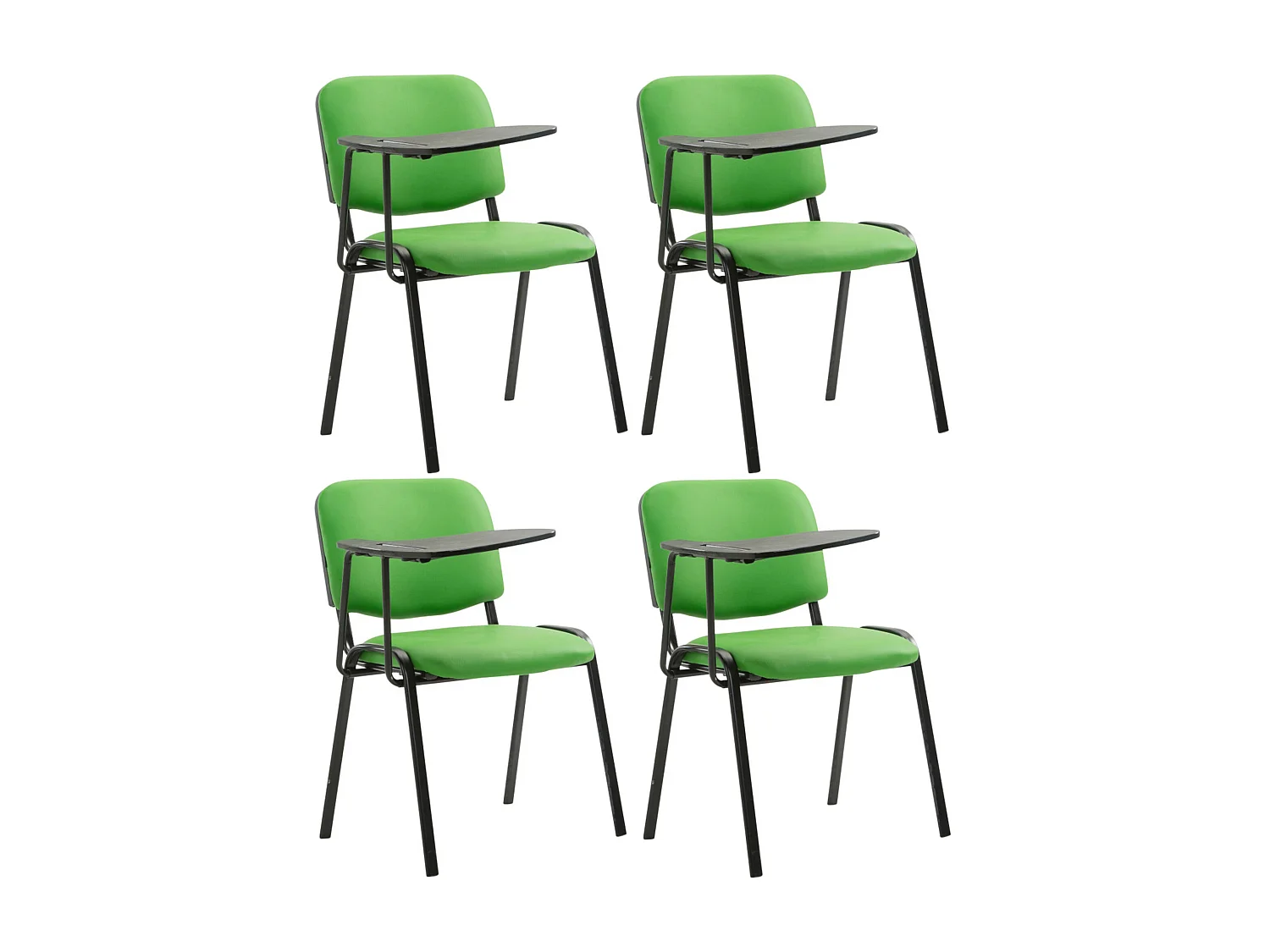 Lot de 4  Chaise de conférence - Similicuir - Vert - Ken