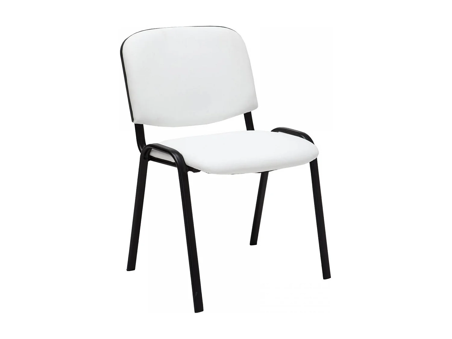 Lot de 4  Chaise de conférence - Similicuir & Noir - Blanc - Ken