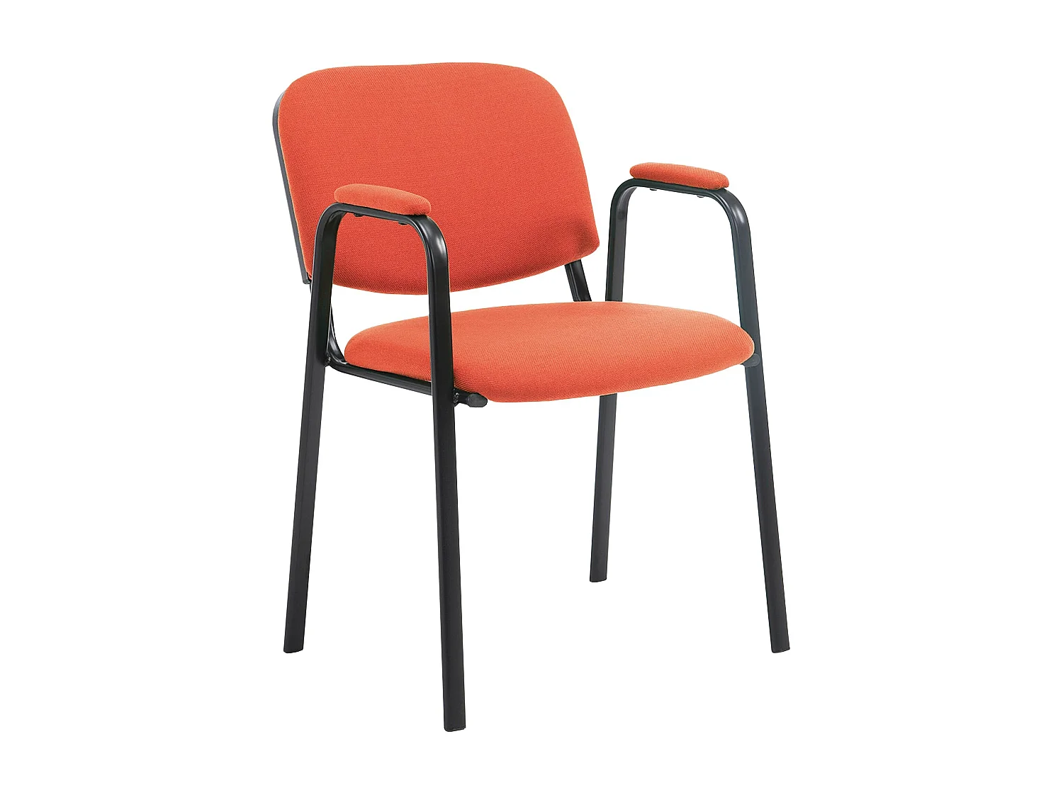 Conferentiestoelen - Stof & Metaal mat zwart - rood - Ken Pro