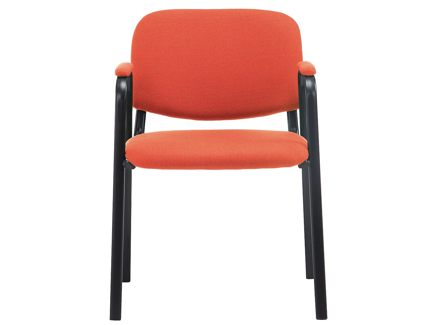 Conferentiestoelen - Stof & Metaal mat zwart - rood - Ken Pro