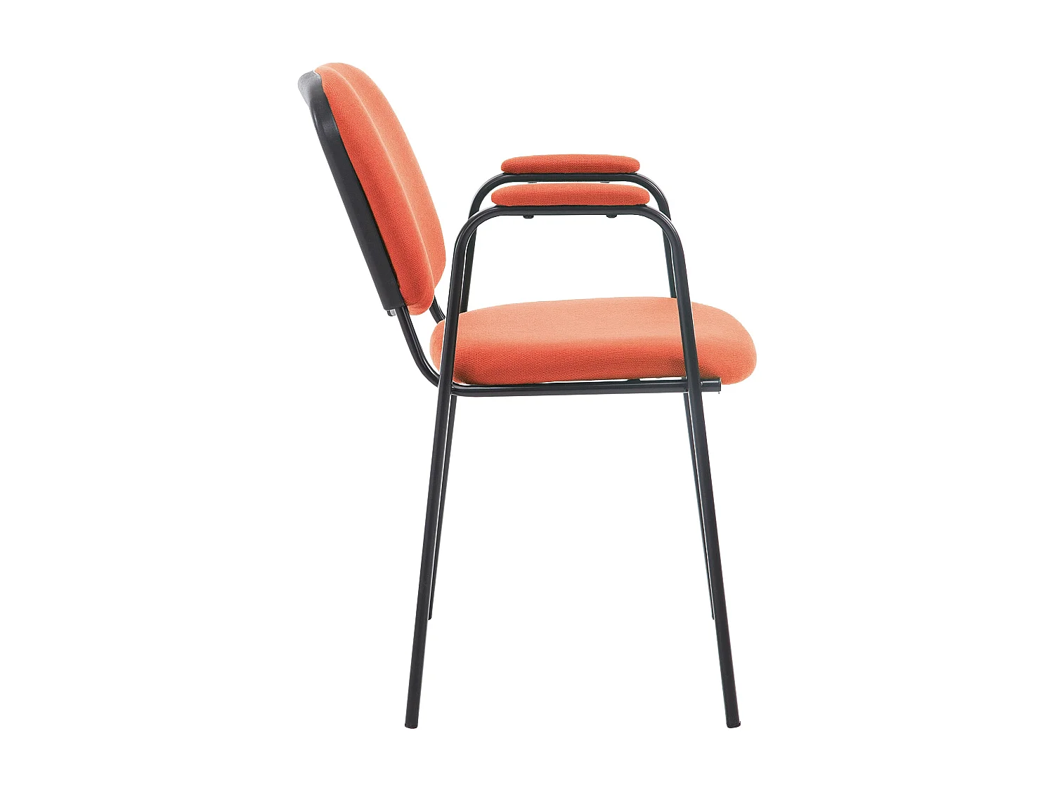 Conferentiestoelen - Stof & Metaal mat zwart - rood - Ken Pro