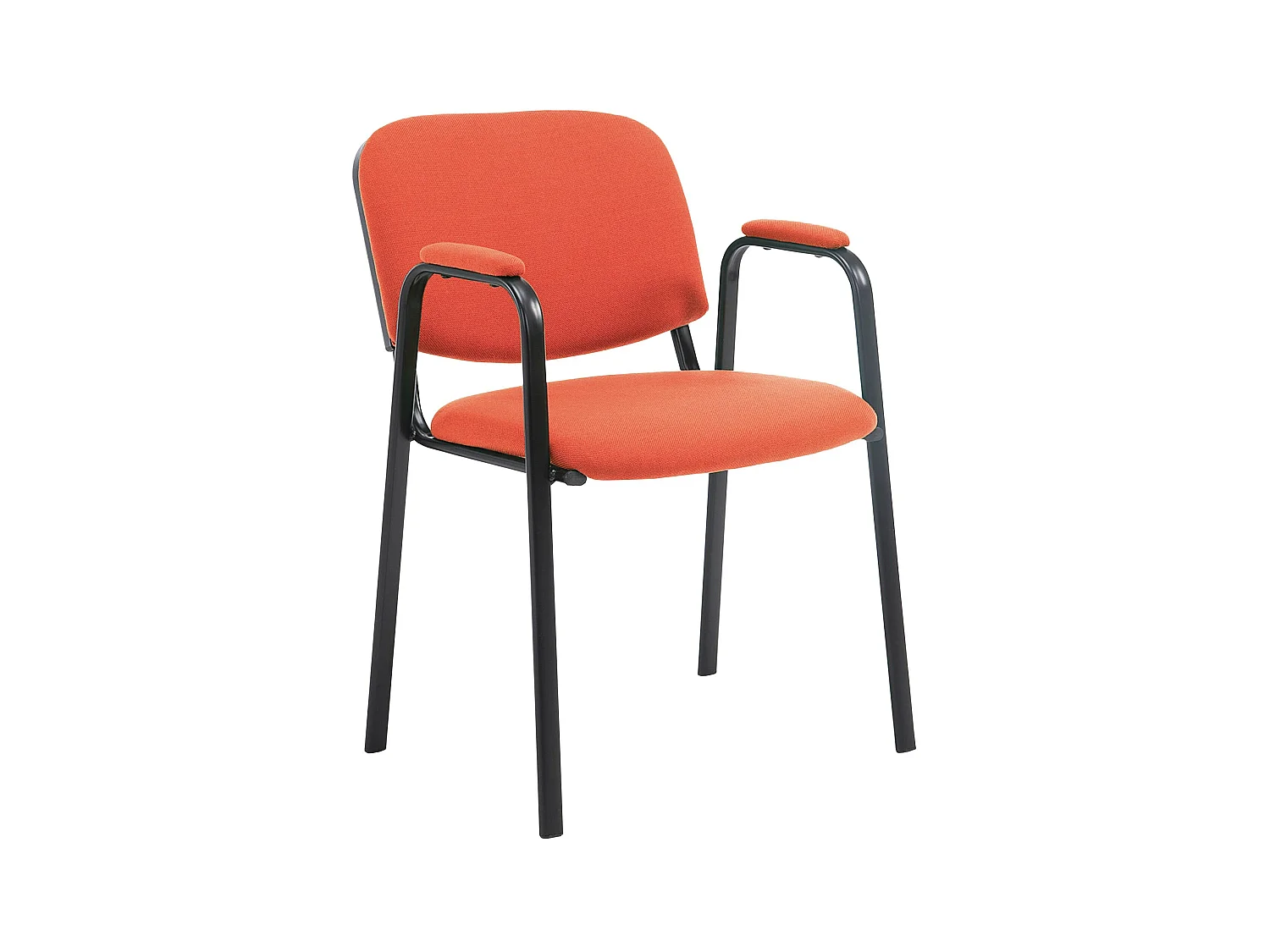 Chaise de conférence - Tissu & Métal noir mat - Rouge - Ken Pro