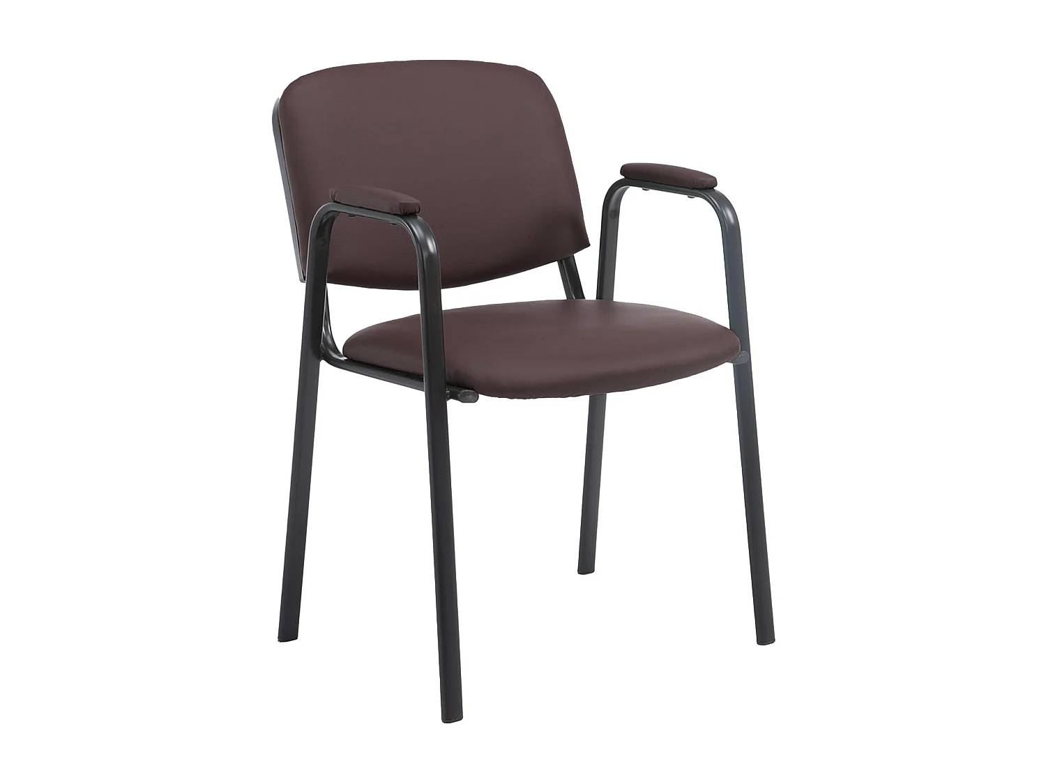 Chaise de conférence - Similicuir & Blanc - Marron - Ken Pro