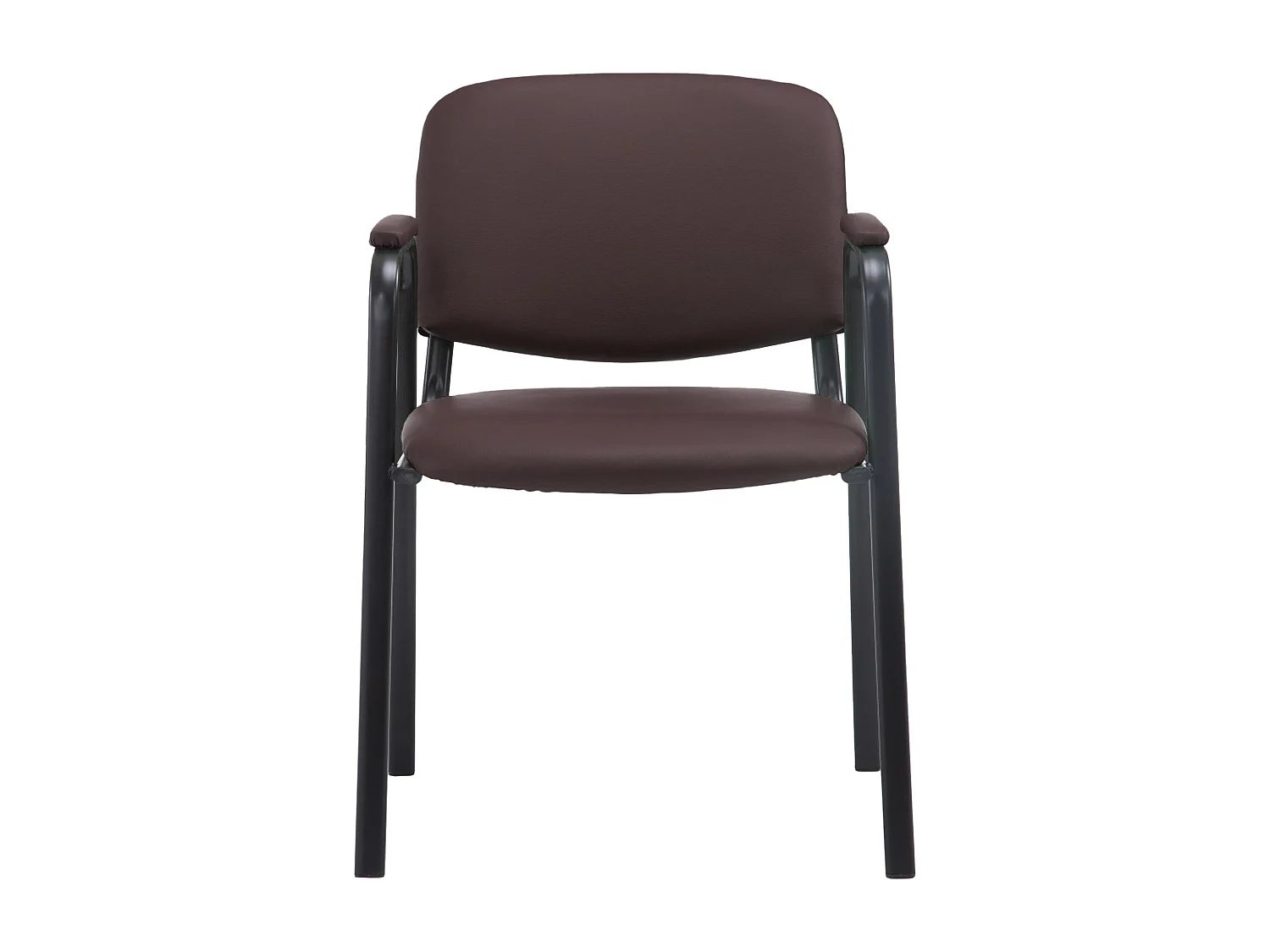 Chaise de conférence - Similicuir & Blanc - Marron - Ken Pro
