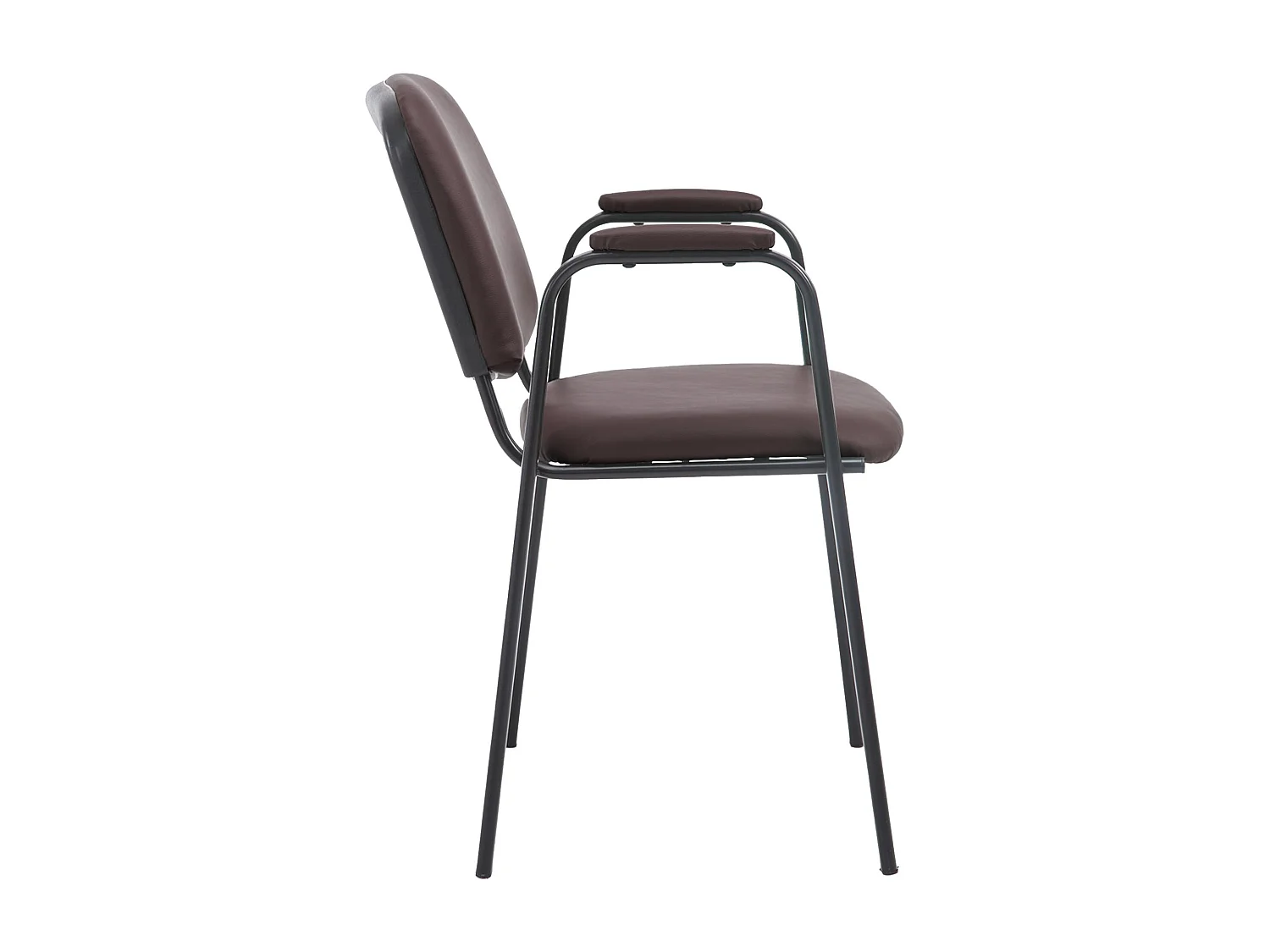 Chaise de conférence - Similicuir & Blanc - Marron - Ken Pro