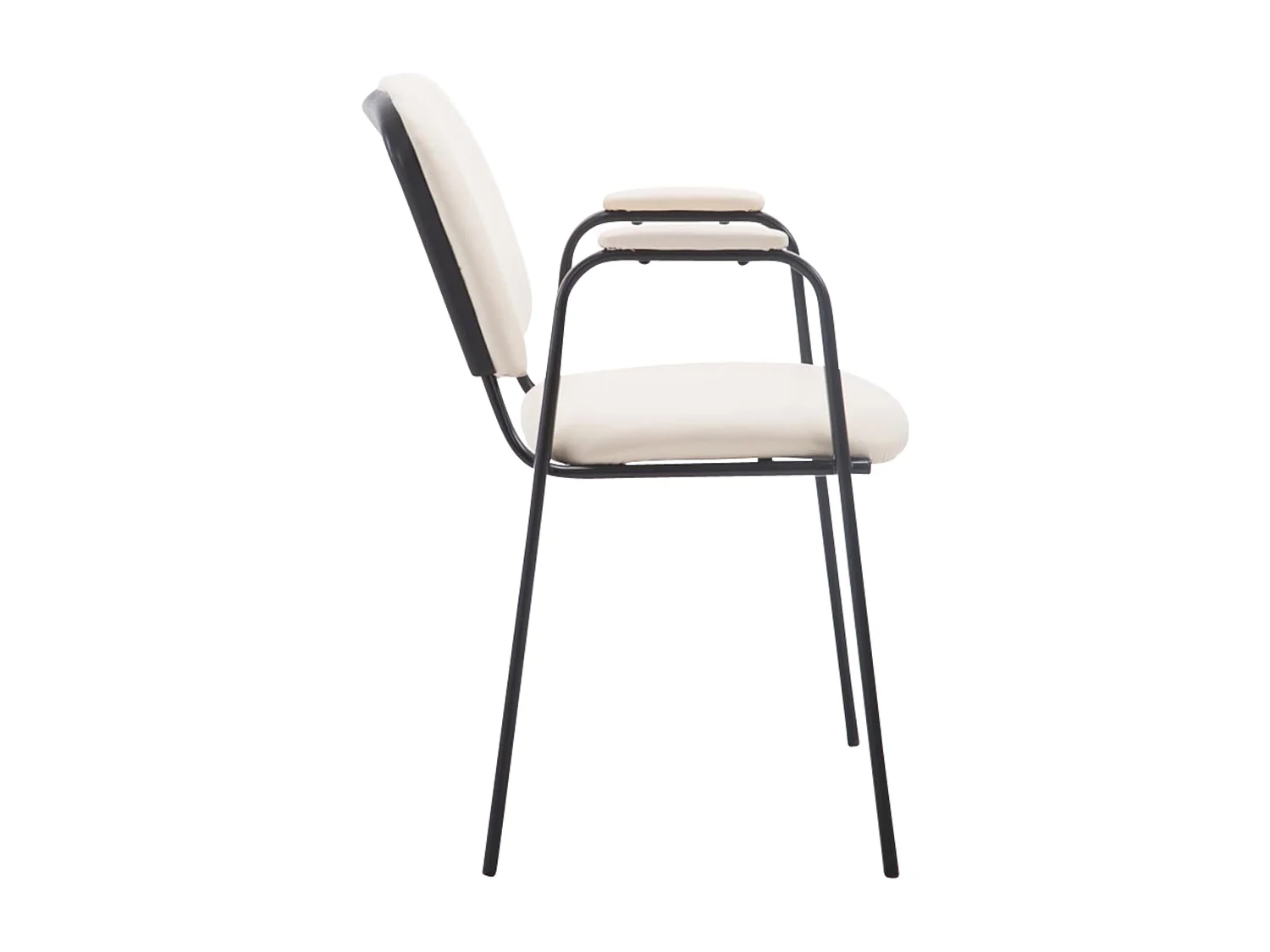 Lot de 4  Chaise de conférence - Similicuir - Crème - Ken Pro