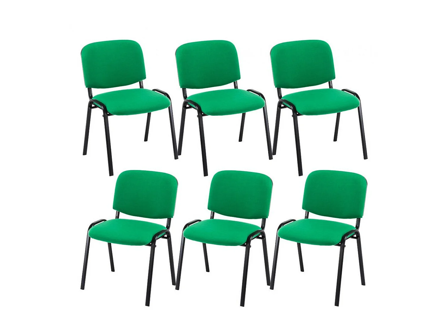Lot de 6  Chaise de conférence - Tissu - Vert - Ken