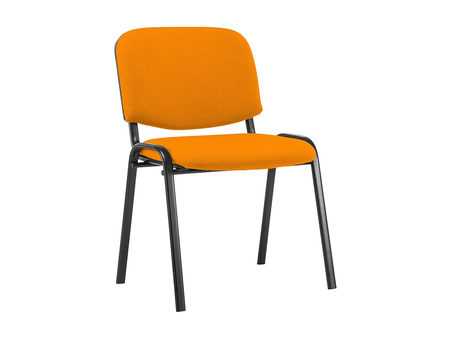 Chaise de conférence - Tissu & Métal noir mat - Orange - Ken