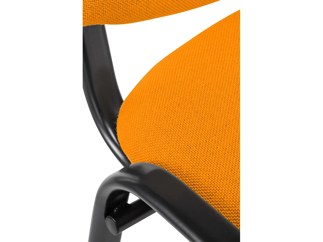 Chaise de conférence - Tissu & Métal noir mat - Orange - Ken