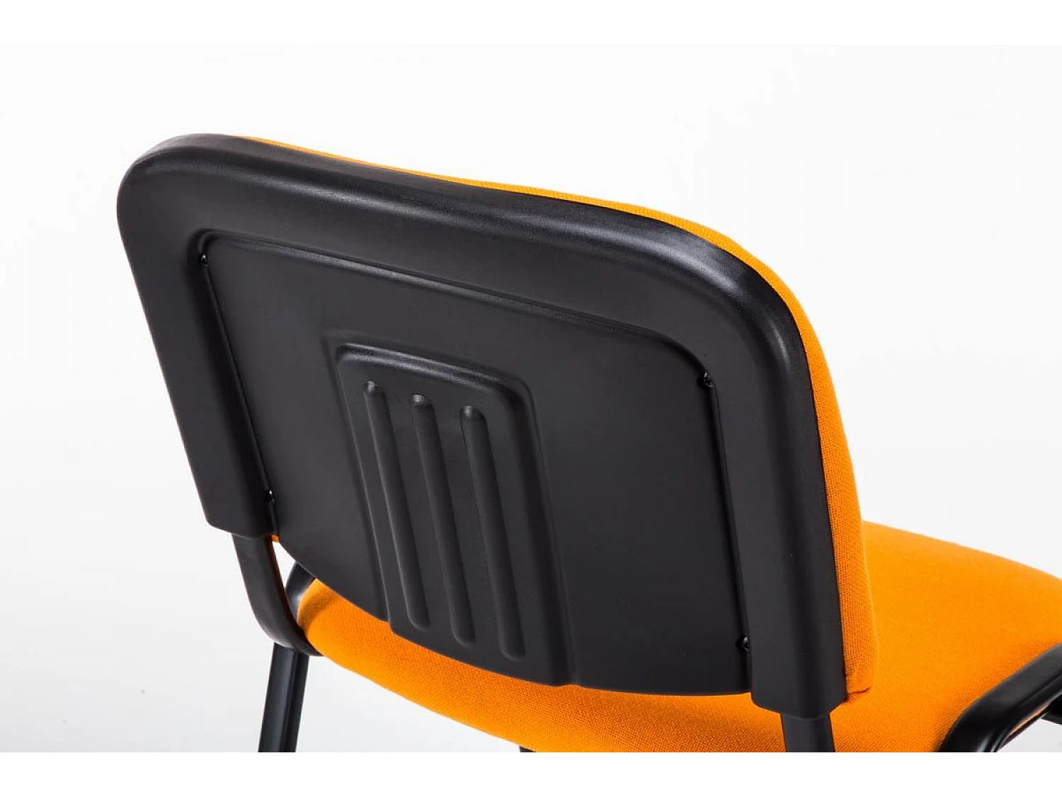 Chaise de conférence - Tissu & Métal noir mat - Orange - Ken