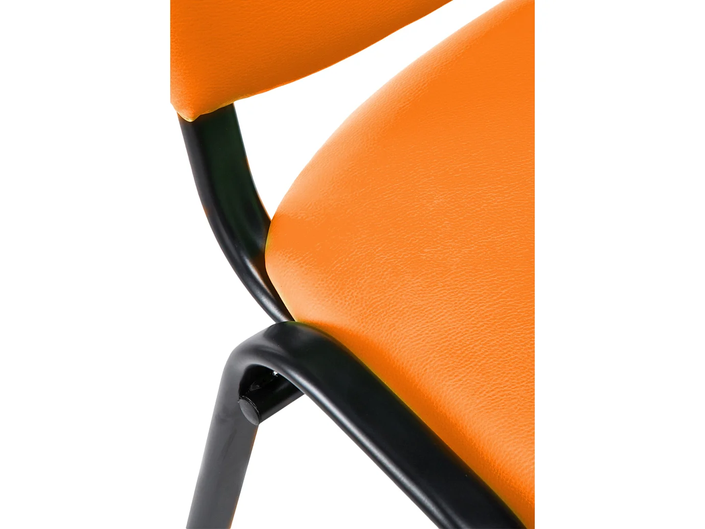 Eetkamerstoelen - Kunstleer & Metaal mat zwart - oranje - Ken