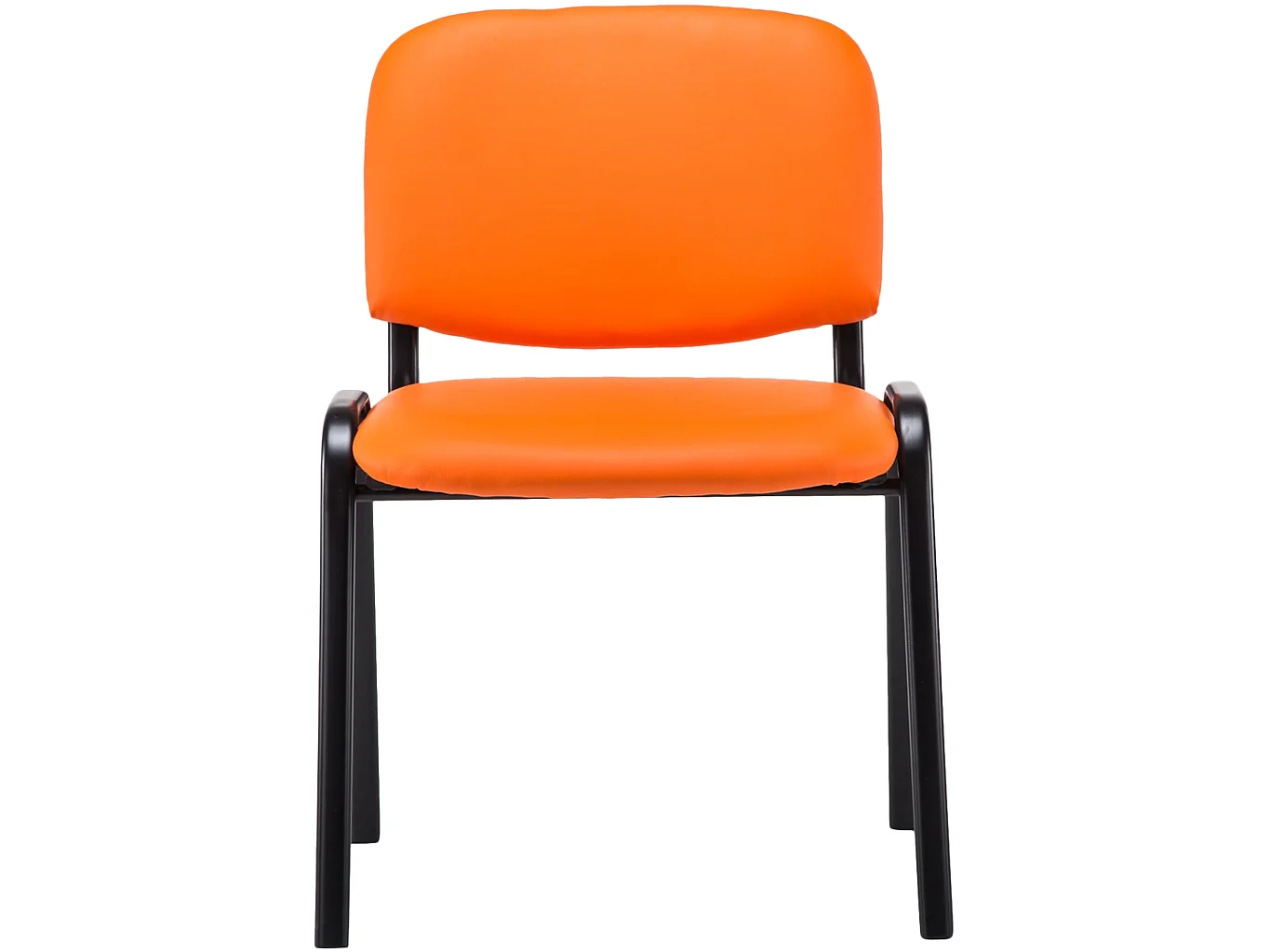 Eetkamerstoelen - Kunstleer & Metaal mat zwart - oranje - Ken