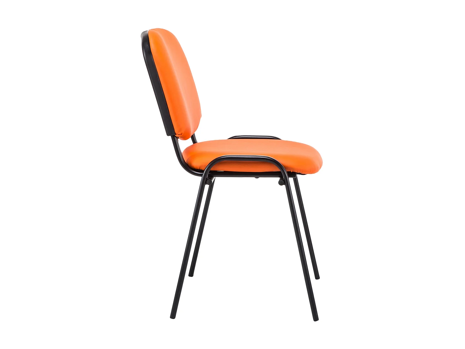 Eetkamerstoelen - Kunstleer & Metaal mat zwart - oranje - Ken