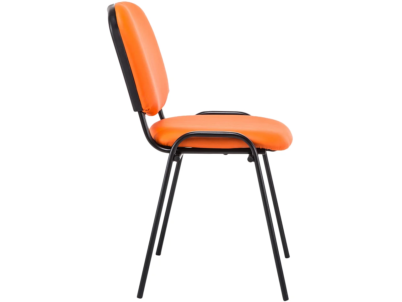 Chaise de conférence - Similicuir & Antique clair - Orange - Ken