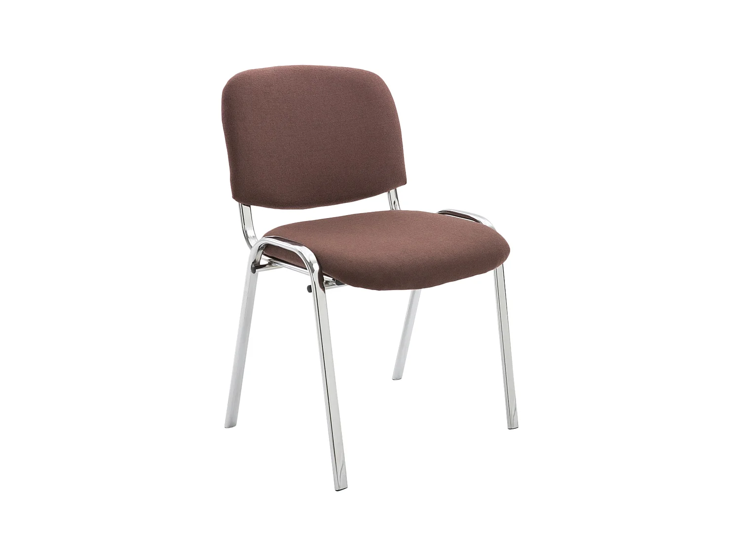 Chaise de salle à manger - Tissu & Métal chromé - Marron - Ken