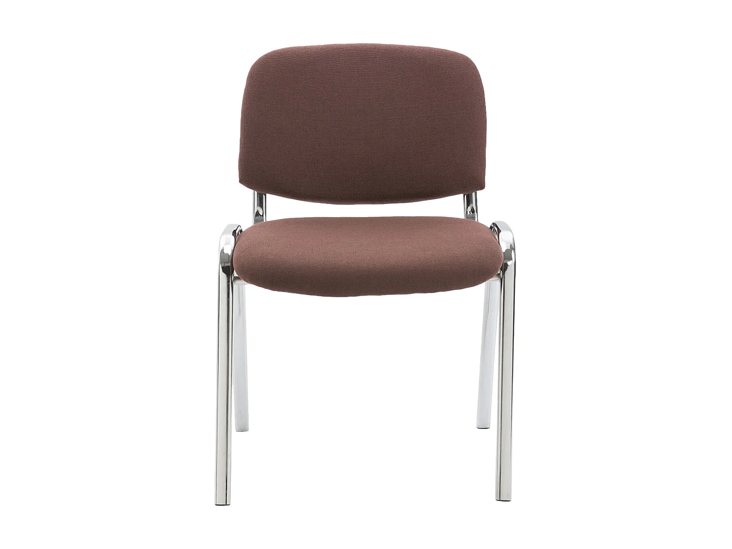 Chaise de salle à manger - Tissu & Métal chromé - Marron - Ken