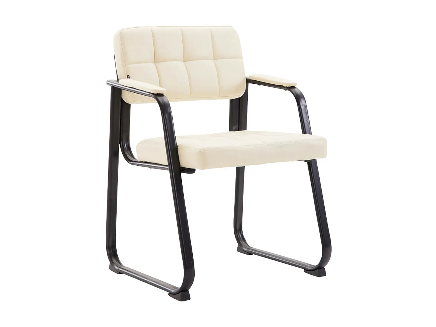 Lot de 2  chaises avec accoudoirs - Similicuir - Crème - Canada B